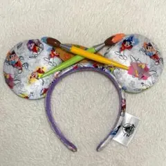 海外ディズニー ミッキー カチューシャ ファンタジア ピノキオ　ダンボ　絵筆