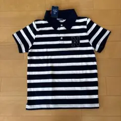 【新品未使用】マックハウス Navy 襟付きボーダーTシャツ 140のサムネイル