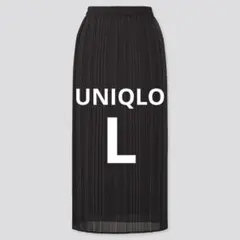 UNIQLO シフォンプリーツナロースカート（丈標準76～80cm） L 黒