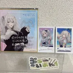 ホロライブ 獅白ぼたん まとめ売り 色紙 チェキ風カード ステッカー セット