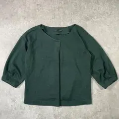 【美品】22 OCTOBRE Vネックプルオーバー 7分袖 グリーン 38 M
