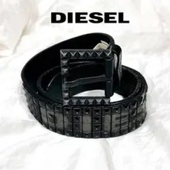 レア ディーゼル DIESEL レザーベルト スタッズ　黒 y2k 00s