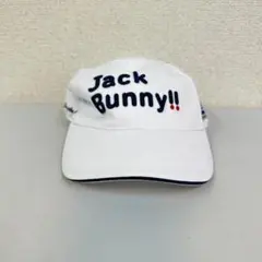 Jack Bunny!! ジャックバニー ゴルフ キャップ ホワイト ロゴ刺繍のサムネイル