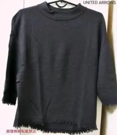 美品 UNITED ARROWS フリンジ付カットソー 紫