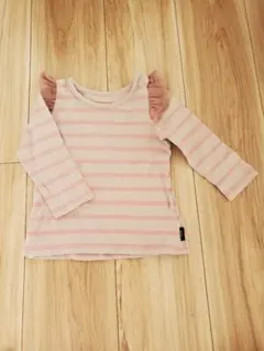 GITA ピンクストライプ フリルロンT80