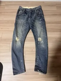 DOUBLE NAME ペイント加工 ダメージデニムパンツのサムネイル