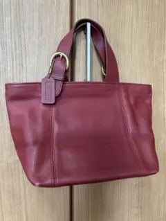 OLD COACH レザー ハンドバッグ レッド　オールドコーチ　レザー　y2k