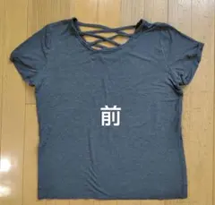 フィットネス用デザインTシャツ ダークグレー