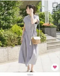 アイテムズ　アーバンリサーチ　ワンピース ウエストギャザーストライプワンピース