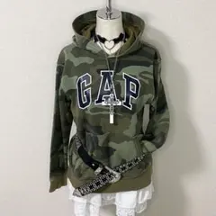 y2k GAP 迷彩 パーカー ロゴ 裏起毛 グランジ 平成ギャル