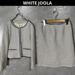 ホワイトジョーラ ノーカラー ジャケット スカート スーツ 入学式 入園式