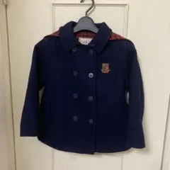 美品 ファミリア ウールコート 120 ネイビー ピーコート familiar