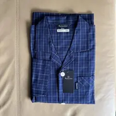 アクアスキュータム　メンズ長袖パジャマ　M ネイビー　チェック