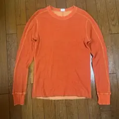 ダブルアールエル　100% Cotton ワッフル 長袖カットソー オレンジ Sのサムネイル