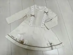 *ピィノーカブ クリーム色ニットワンピース（刺繍付き）110サイズ*