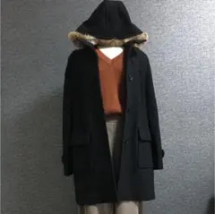 TOMMY HILFIGER ラビットファー付ロングコート