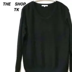 【ザショップ TK】トップス　 Vネック 　ニット 　セーター　黒色　Fサイズ