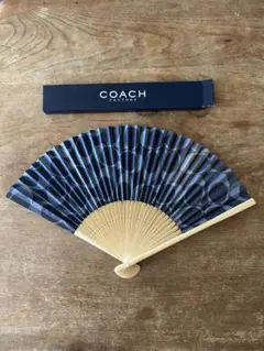 COACH 扇子 ダークブルー・ホワイト
