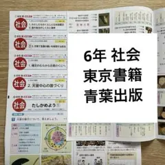小学6年　社会　カラーテスト　一学期のみ　東京書籍　青葉出版　未記入　小6のサムネイル