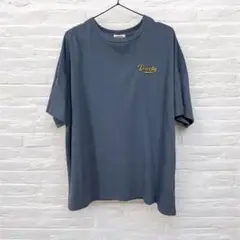 【美品】グレー ロングTシャツ Directly メッセージプリント　レディース