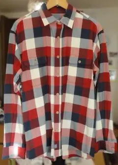 ミズノ 　シャツ アウトドアシャツ 長袖 チェック柄 ウール、ブレスサーモ混