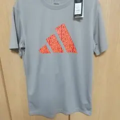 新品アディダスコンバットスポーツ半袖Tシャツ.M.グレー×レッド