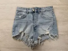 ZARA フリンジデニムショートパンツ EUR34