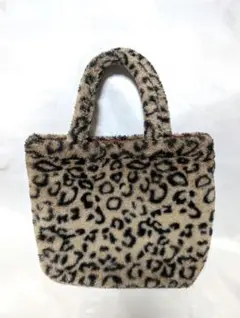 ヒョウ柄 レオパード柄 ファー トートバッグ ハンドバッグ