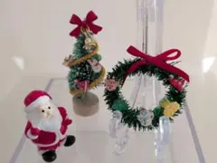 ミニチュア クリスマスツリー リース サンタ 3点セット⑦