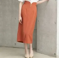 ミッシュマッシュ　フロントジップタイトスカート　S　オレンジ　完売品