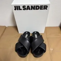 ジルサンダー ブラック クロスストラップ サンダル - メルカリ