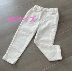 プティマイン　男の子　女の子　90 ホワイト　レギンス　パンツ　ズボン　春