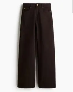 H&M ワイドハイウエストデニム ダークブラウン