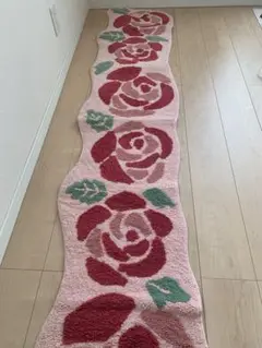 新品☆バラの花柄 キッチンマット
