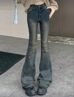 フレアデニムパンツ Y2K ブルー