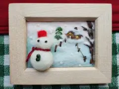 .*↟⍋*↟⁡⁡.Welcome home, Snowman刺繍フレー厶mini