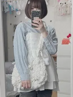 キャミチュニック ホワイト フリル ギャザー