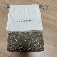 ✨️美品✨️ アンテプリマ 長財布 ミスクリオパール 光沢 L字ファスナー ブルー ミスクリオ パール II/ロングウォレット/トープ ｜ 【公式