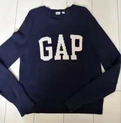 GAP ロゴ クルーネック ニット ネイビー S