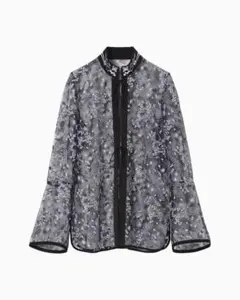Tulle Lace Stand Collar Shirt サイズ2のサムネイル