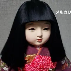 市松人形 石黒人形店 大正 ガラス目 3つ折れ 抱き人形 縮緬着物 1912年