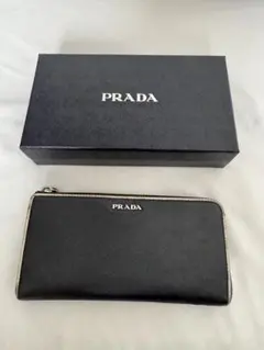 PRADA ブラック レザー 長財布 箱付き