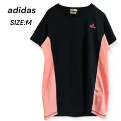 adidas Tシャツ◆M CLIMALITE 半袖 ブラック吸汗速乾 スポーツ