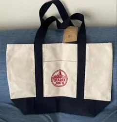 TRADER JOE'S トートバッグ アイボリー/ネイビー
