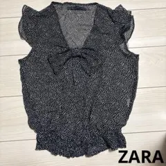 ZARA BASIC ドット柄ノースリーブブラウス