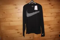 M　黒　ナイキNIKE　 ビッグロゴ　ランニング長袖Tシャツ　FQ3884