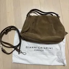 GIANNI CHIARINI スエードショルダーバッグ　ブラウン　茶系