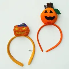 【新品未使用】ハロウィン かぼちゃ カチューシャ 2個セット　キッズ