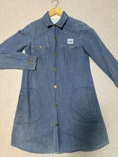 Lee デニムシャツワンピース 長袖 薄青