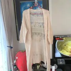 アズノウアズ美品！ロングカーディガン前下がり！ペールオレンジ♩